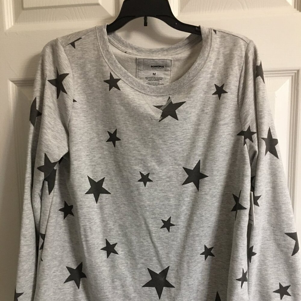 Sonoma Lightweight Star Sweatshirt - Medium NWT So Pretty  Mi5